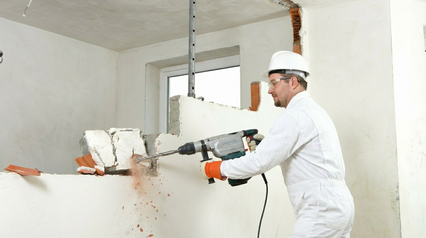 Демонтаж стен, плитки и сантехники в жилом и коммерческом помещении в Саратове